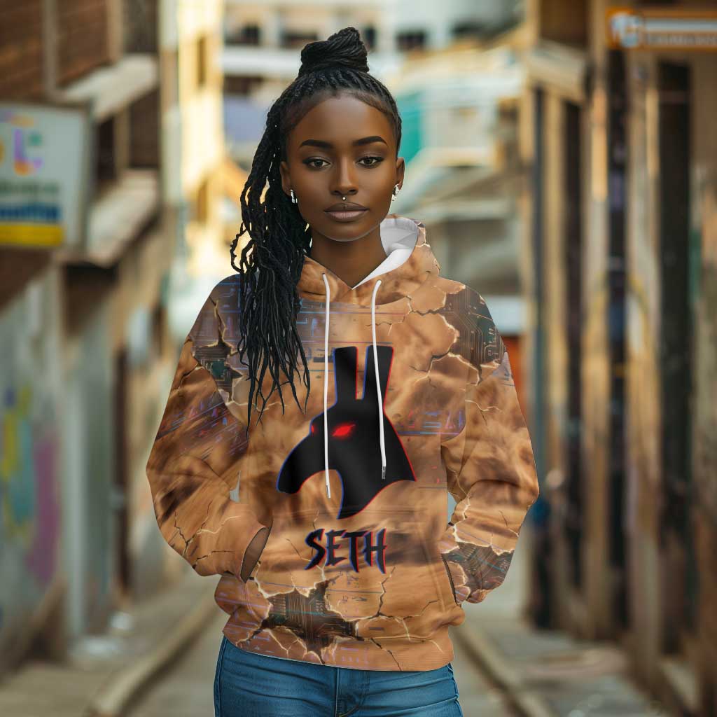 Seth Serpent Hoodie Sandstorm Egyptian Chaos God in Ancient Desert Tones