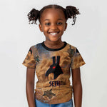Seth Serpent Kid T shirt Sandstorm Egyptian Chaos God in Ancient Desert Tones
