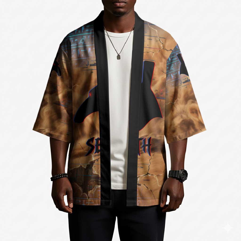 Seth Serpent Kimono Sandstorm Egyptian Chaos God in Ancient Desert Tones