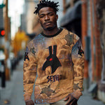 Seth Serpent Long Sleeve Shirt Sandstorm Egyptian Chaos God in Ancient Desert Tones