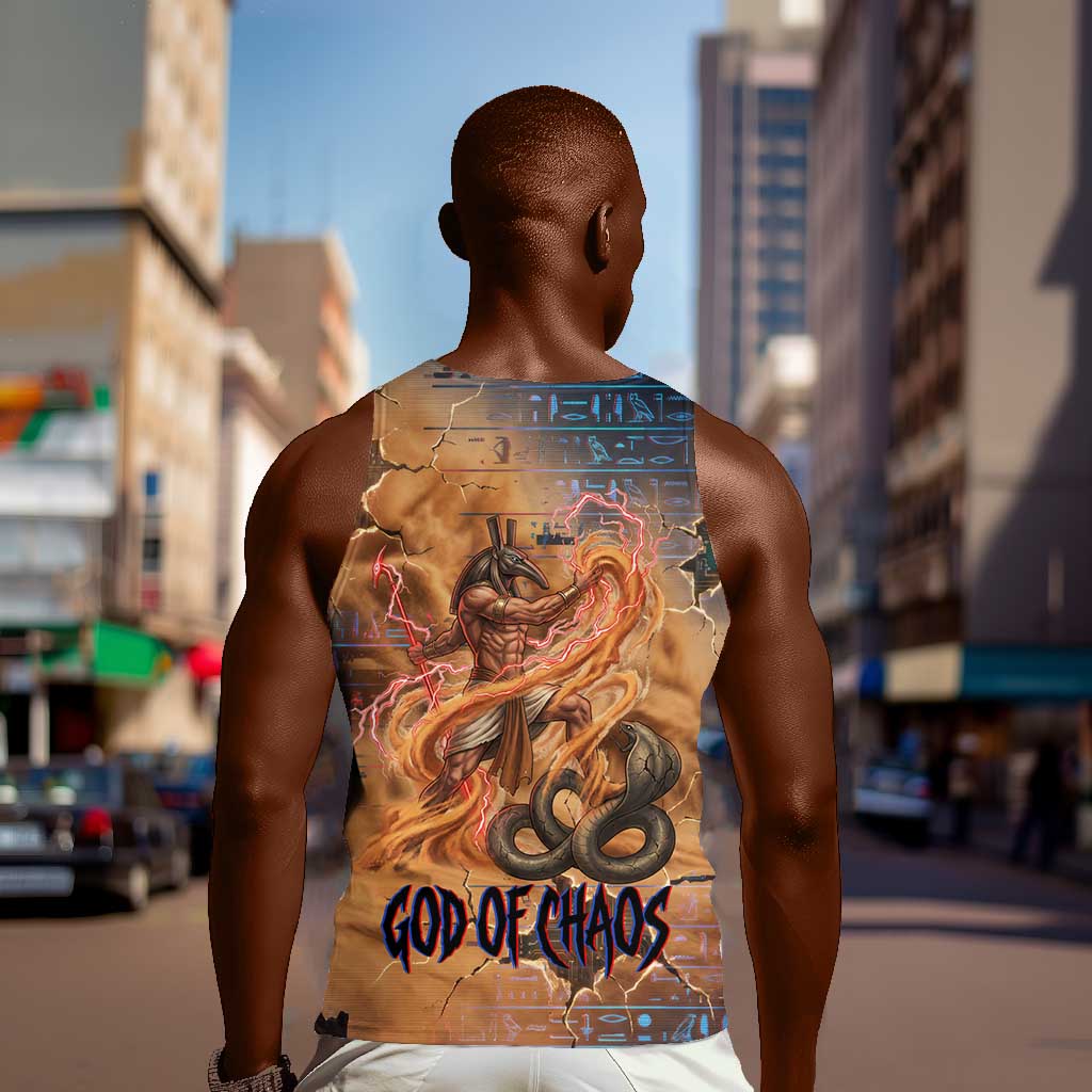 Seth Serpent Men Tank Top Sandstorm Egyptian Chaos God in Ancient Desert Tones
