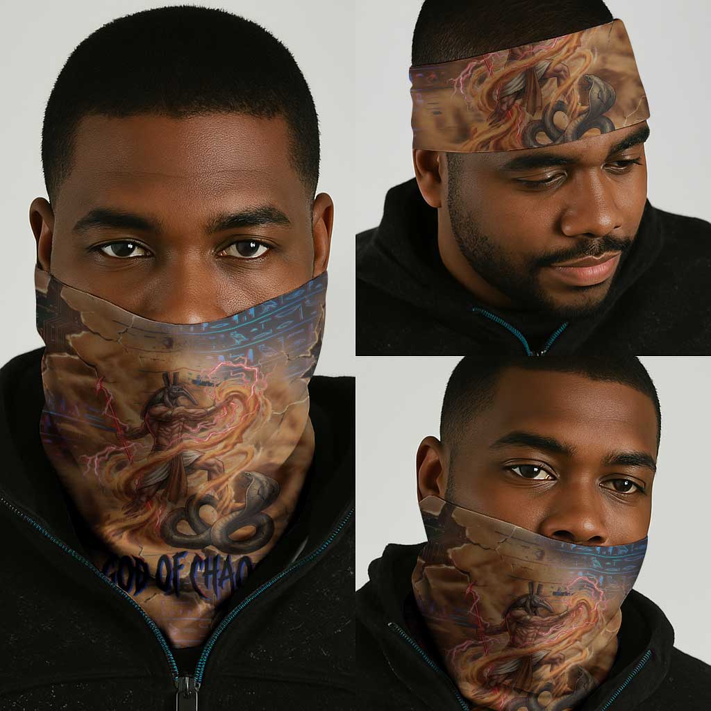 Seth Serpent Neck Gaiter Sandstorm Egyptian Chaos God in Ancient Desert Tones