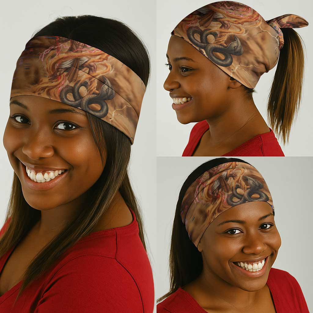 Seth Serpent Neck Gaiter Sandstorm Egyptian Chaos God in Ancient Desert Tones