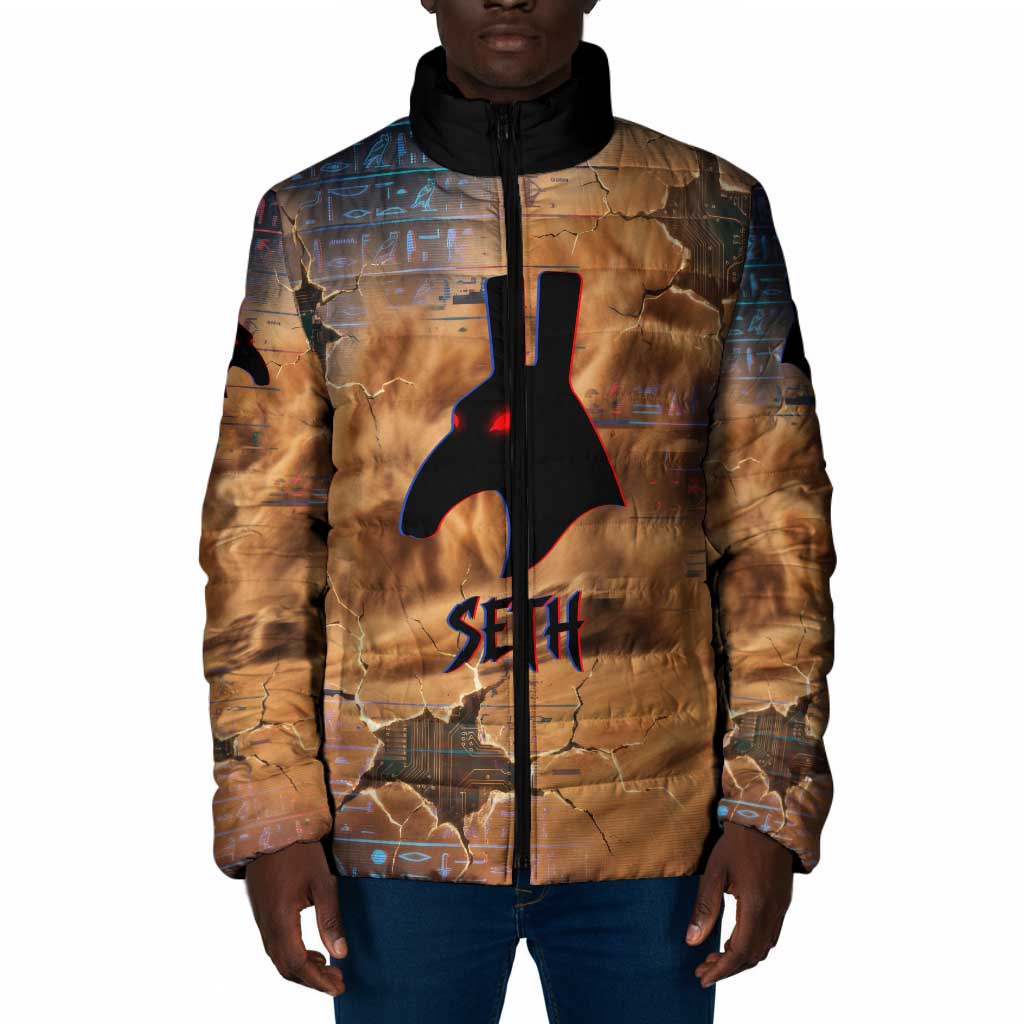 Seth Serpent Padded Jacket Sandstorm Egyptian Chaos God in Ancient Desert Tones