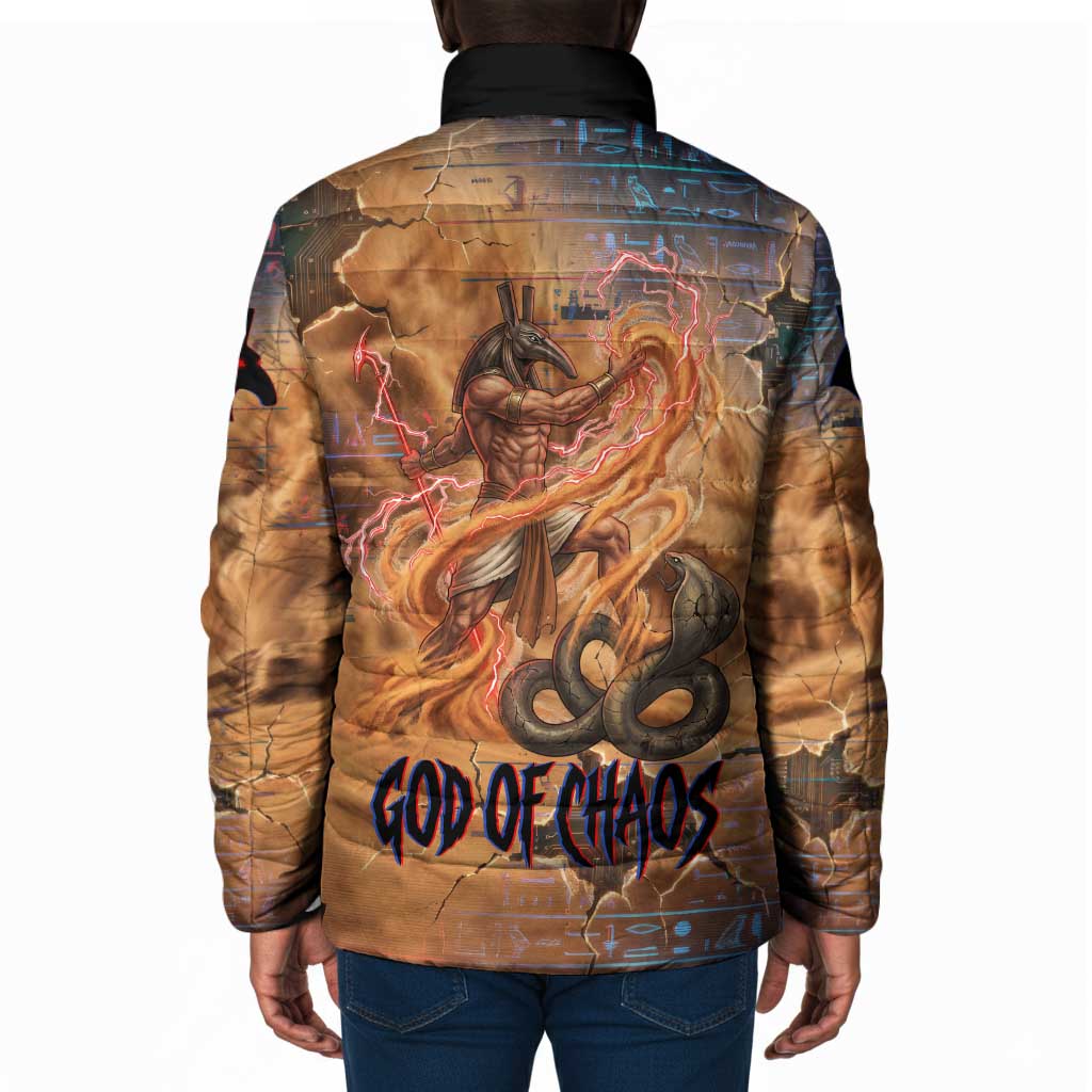 Seth Serpent Padded Jacket Sandstorm Egyptian Chaos God in Ancient Desert Tones