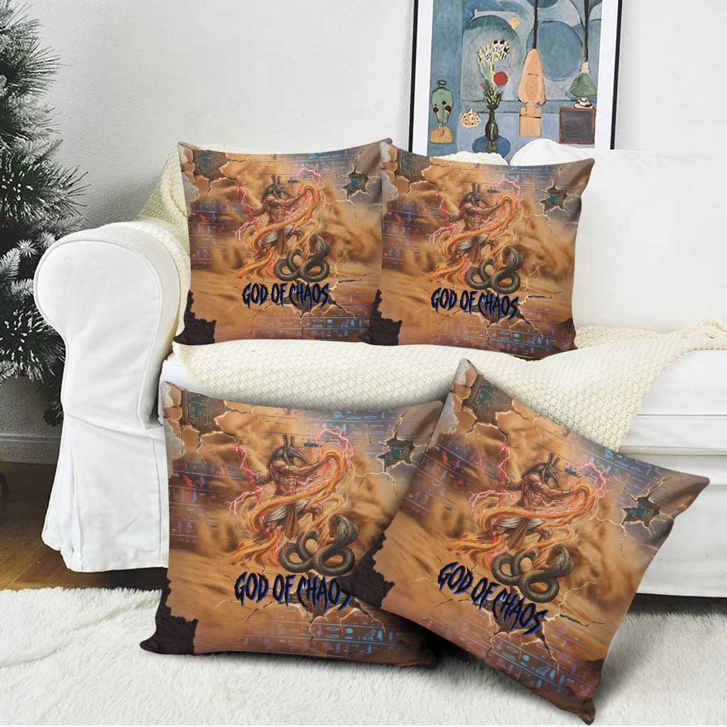 Seth Serpent Pillow Cover Sandstorm Egyptian Chaos God in Ancient Desert Tones