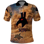 Seth Serpent Polo Shirt Sandstorm Egyptian Chaos God in Ancient Desert Tones