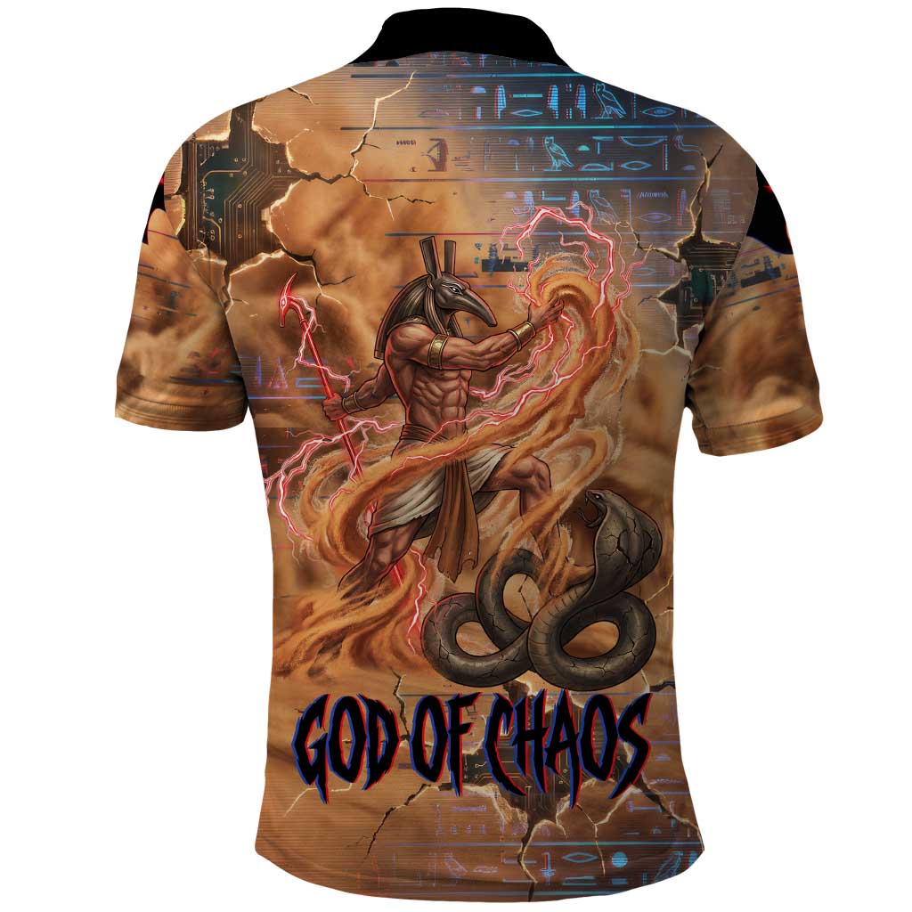 Seth Serpent Polo Shirt Sandstorm Egyptian Chaos God in Ancient Desert Tones