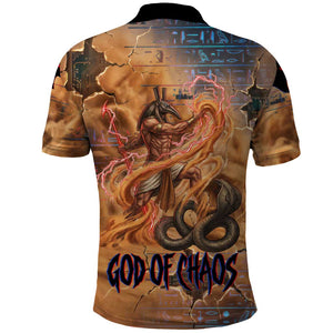 Seth Serpent Polo Shirt Sandstorm Egyptian Chaos God in Ancient Desert Tones