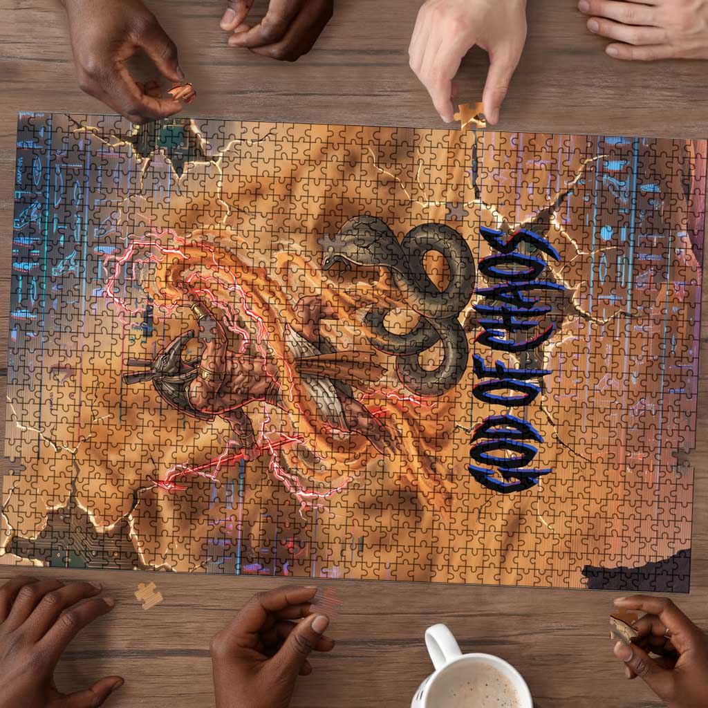 Seth Serpent Puzzle Sandstorm Egyptian Chaos God in Ancient Desert Tones