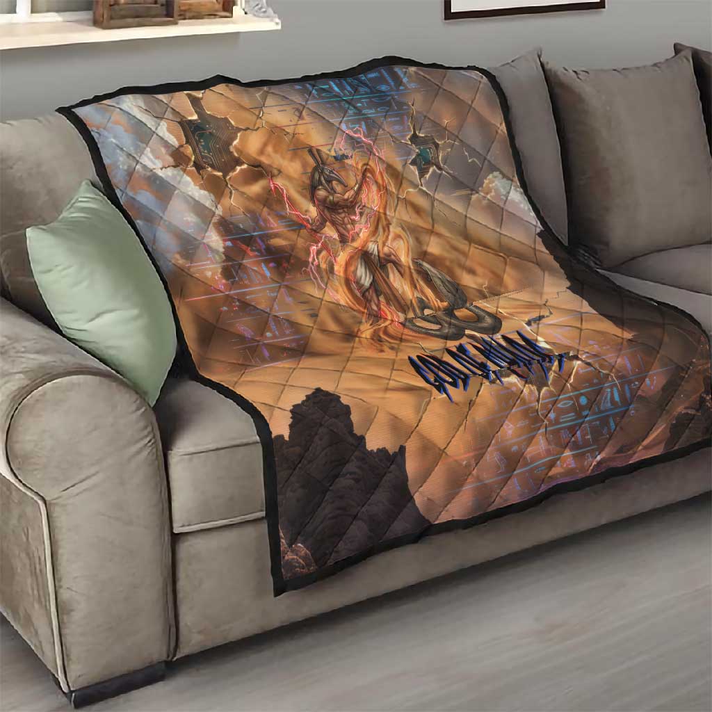 Seth Serpent Quilt Sandstorm Egyptian Chaos God in Ancient Desert Tones