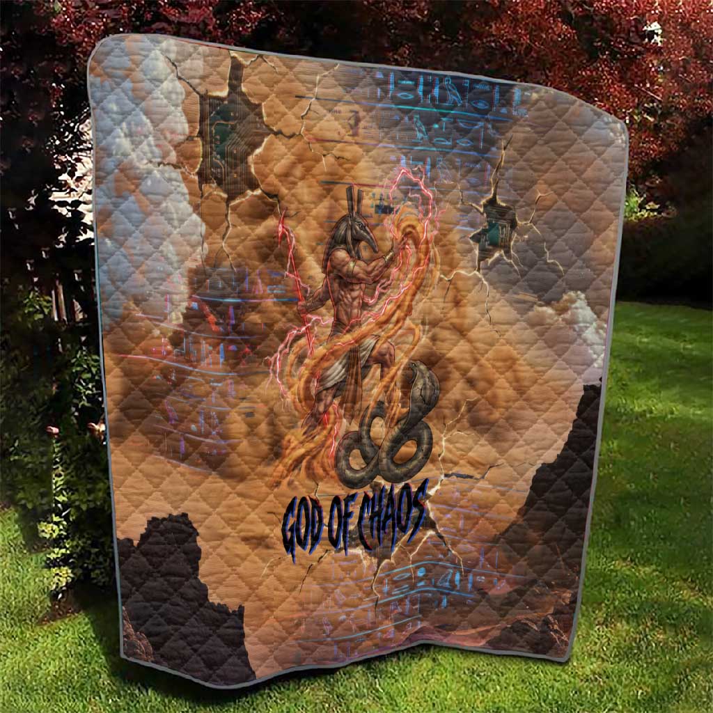 Seth Serpent Quilt Sandstorm Egyptian Chaos God in Ancient Desert Tones