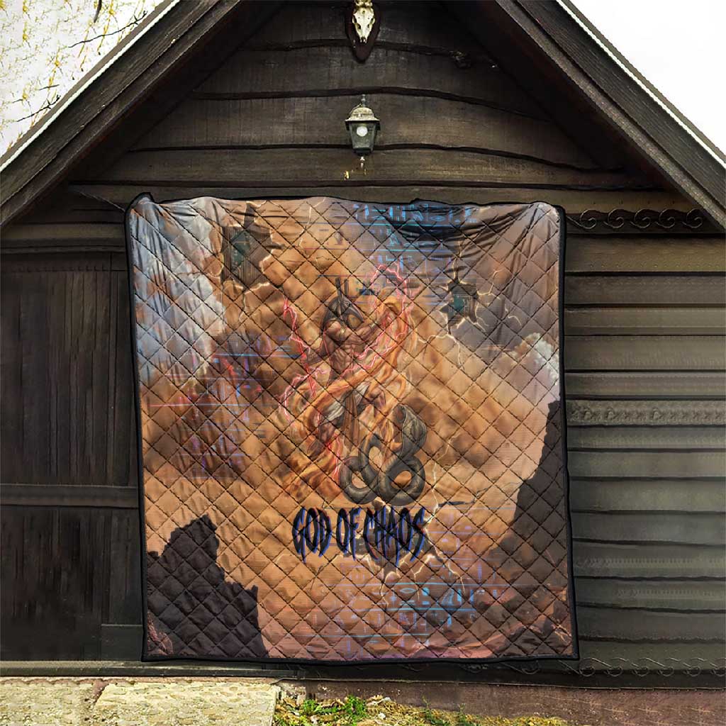 Seth Serpent Quilt Sandstorm Egyptian Chaos God in Ancient Desert Tones