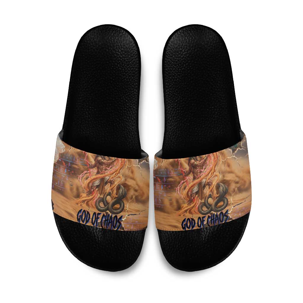 Seth Serpent Slide Sandals Sandstorm Egyptian Chaos God in Ancient Desert Tones