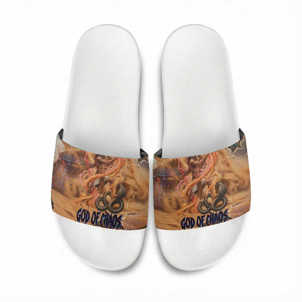 Seth Serpent Slide Sandals Sandstorm Egyptian Chaos God in Ancient Desert Tones