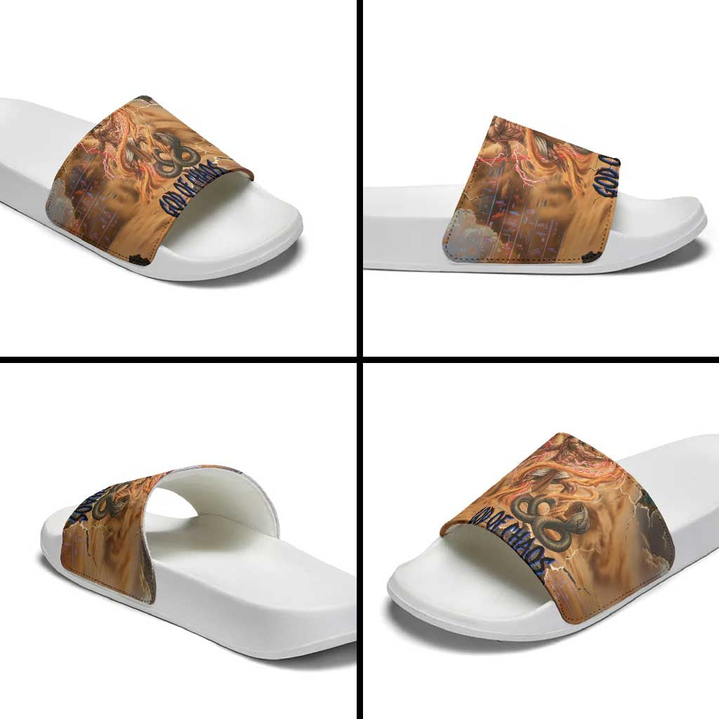 Seth Serpent Slide Sandals Sandstorm Egyptian Chaos God in Ancient Desert Tones