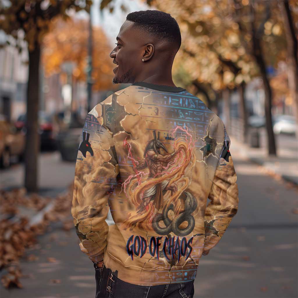 Seth Serpent Sweatshirt Sandstorm Egyptian Chaos God in Ancient Desert Tones