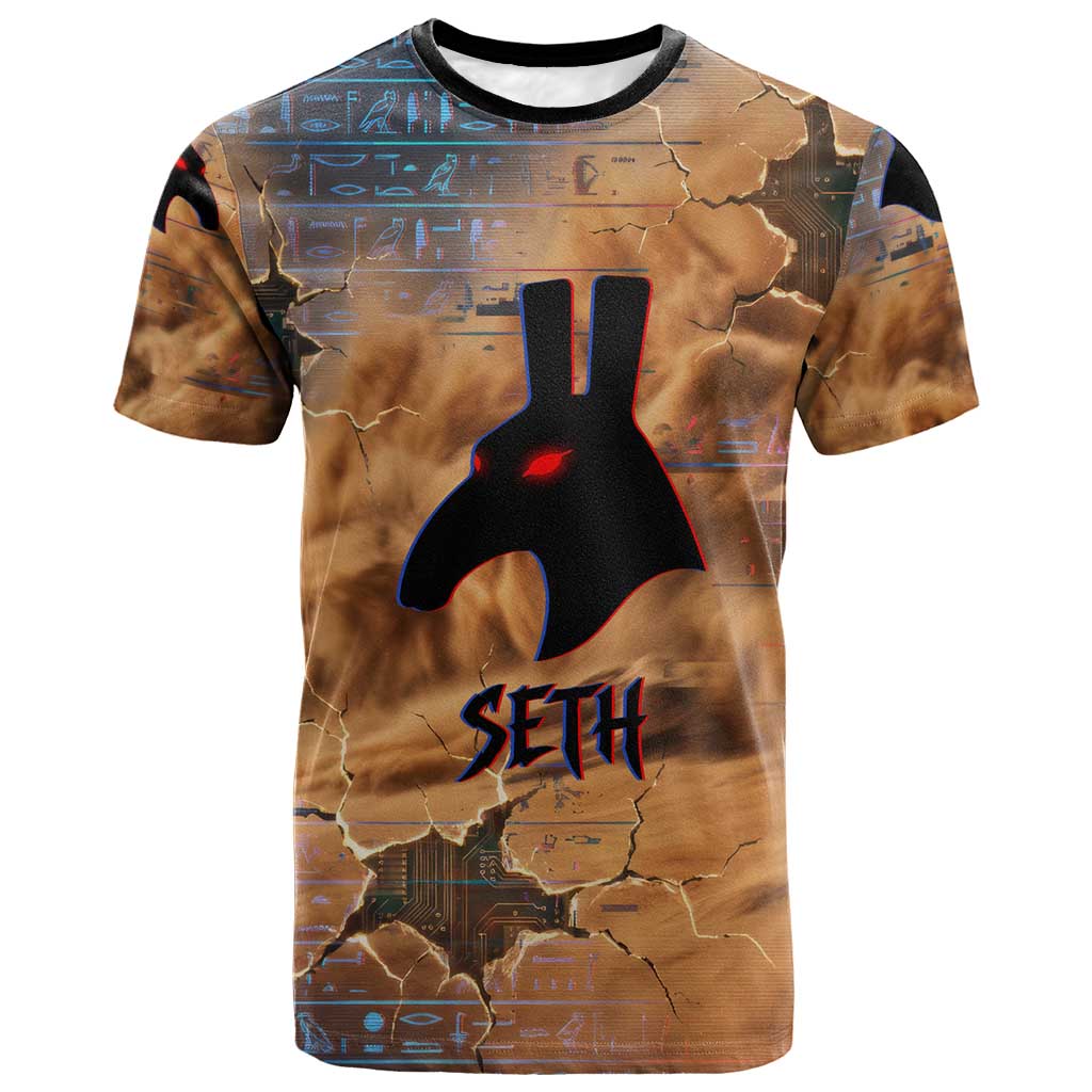 Seth Serpent T shirt Sandstorm Egyptian Chaos God in Ancient Desert Tones