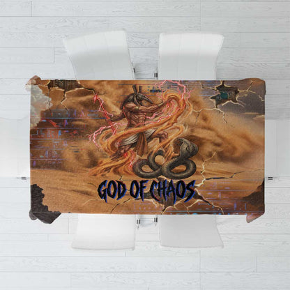 Seth Serpent Tablecloth Sandstorm Egyptian Chaos God in Ancient Desert Tones
