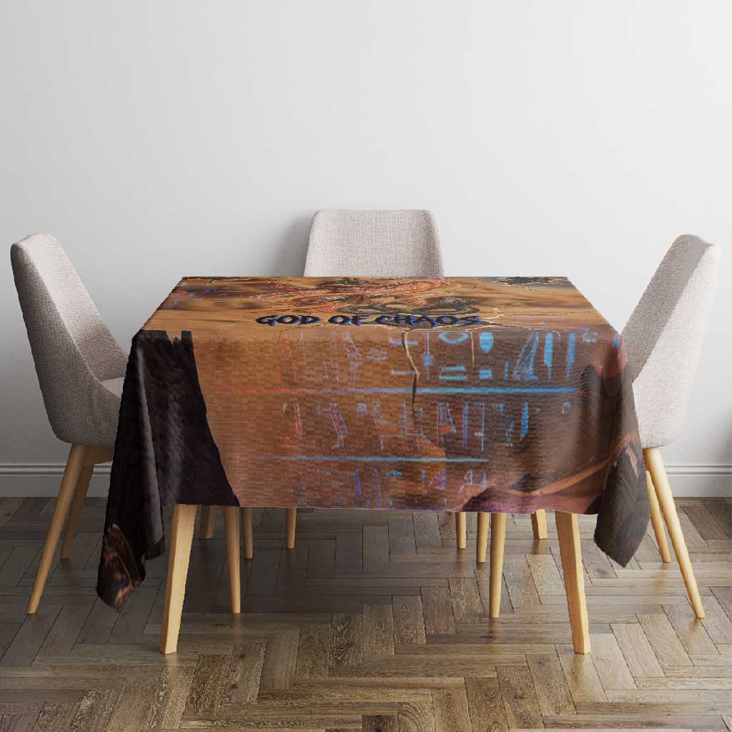 Seth Serpent Tablecloth Sandstorm Egyptian Chaos God in Ancient Desert Tones