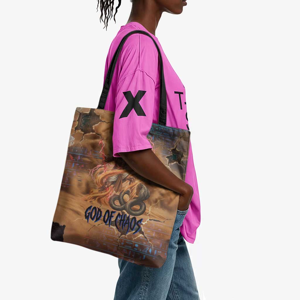 Seth Serpent Tote Bag Sandstorm Egyptian Chaos God in Ancient Desert Tones