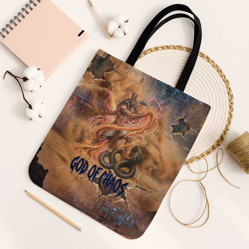 Seth Serpent Tote Bag Sandstorm Egyptian Chaos God in Ancient Desert Tones