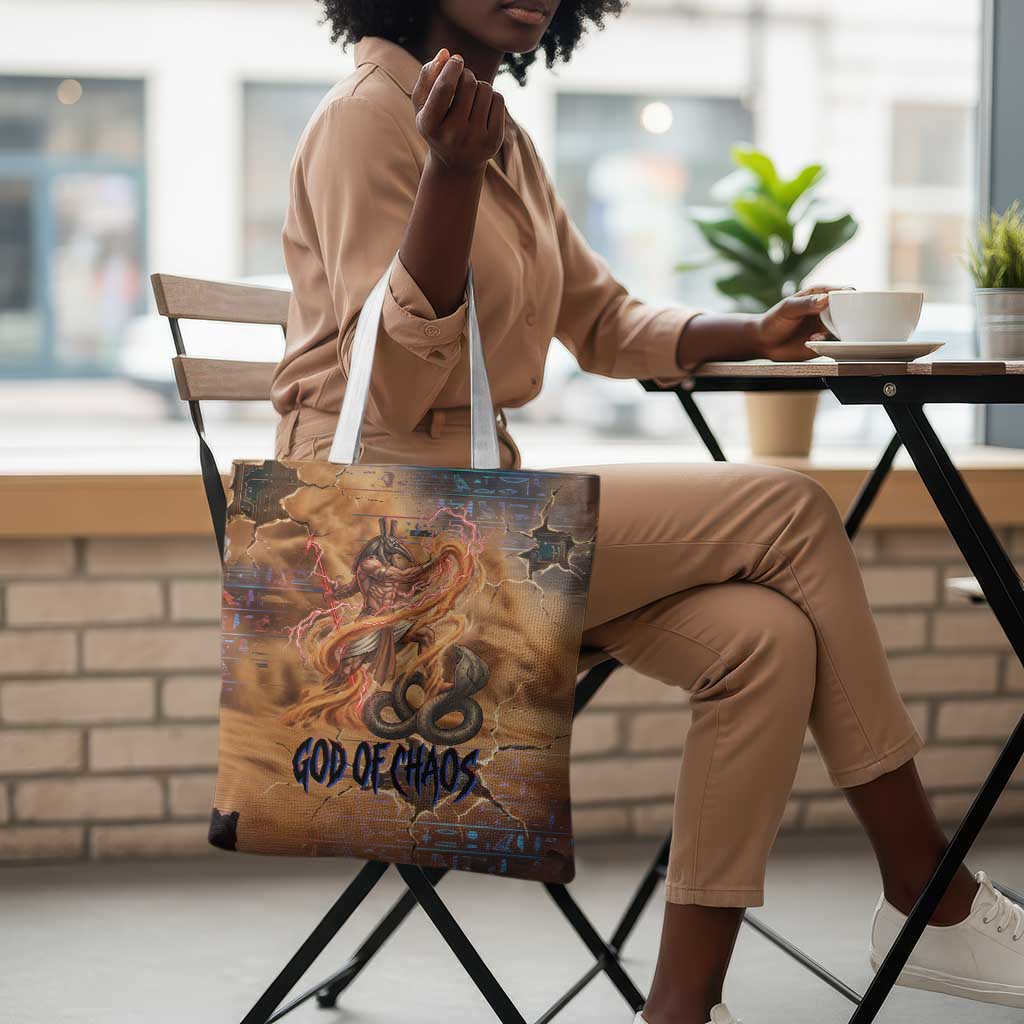 Seth Serpent Tote Bag Sandstorm Egyptian Chaos God in Ancient Desert Tones