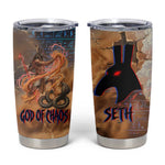 Seth Serpent Tumbler Cup Sandstorm Egyptian Chaos God in Ancient Desert Tones
