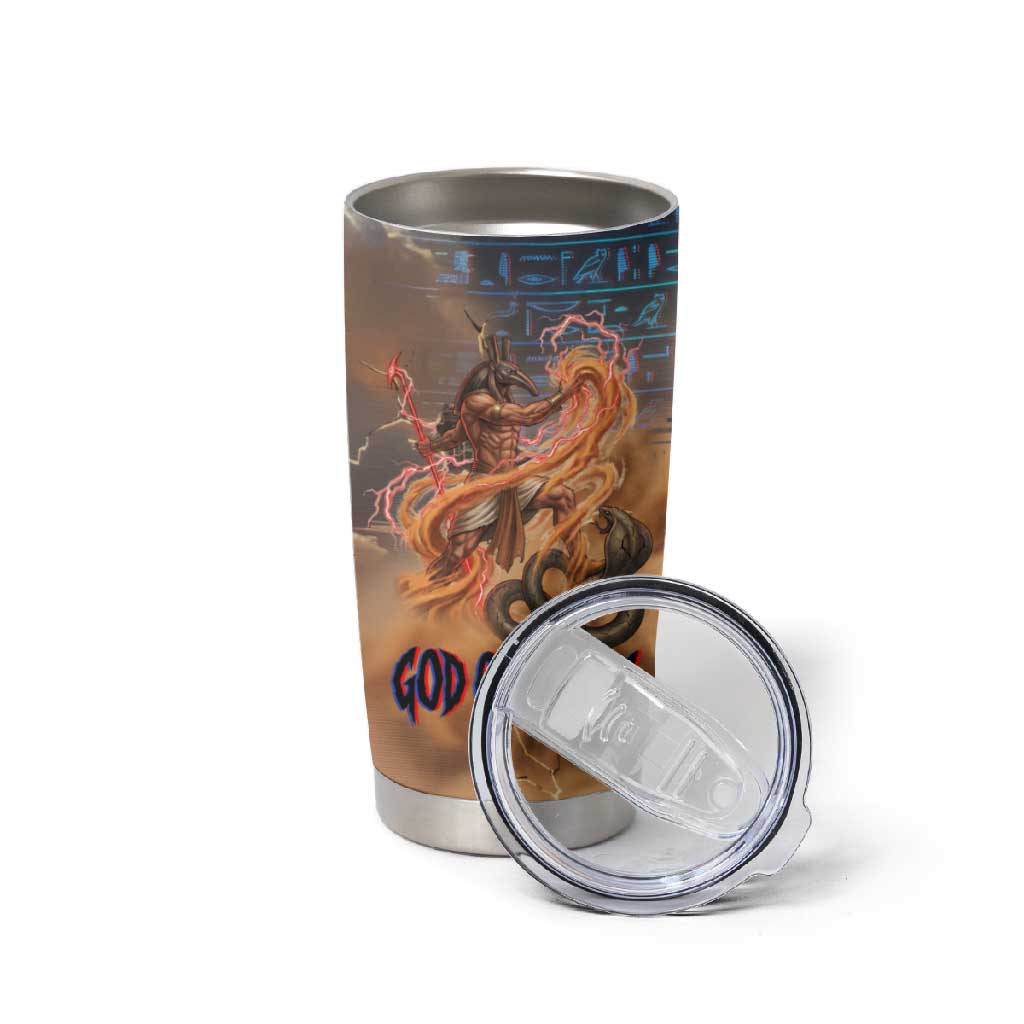 Seth Serpent Tumbler Cup Sandstorm Egyptian Chaos God in Ancient Desert Tones