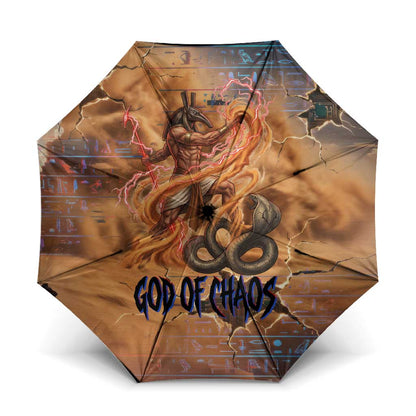 Seth Serpent Umbrella Sandstorm Egyptian Chaos God in Ancient Desert Tones