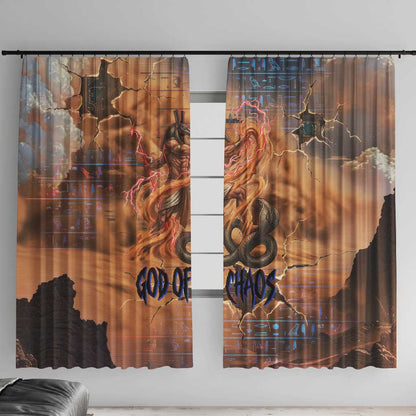 Seth Serpent Window Curtain Sandstorm Egyptian Chaos God in Ancient Desert Tones