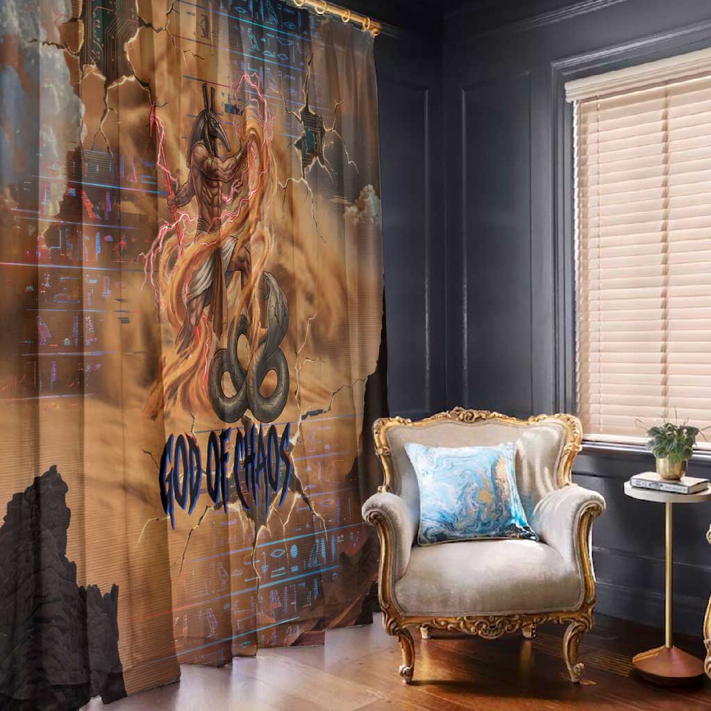 Seth Serpent Window Curtain Sandstorm Egyptian Chaos God in Ancient Desert Tones