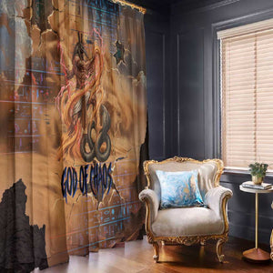 Seth Serpent Window Curtain Sandstorm Egyptian Chaos God in Ancient Desert Tones