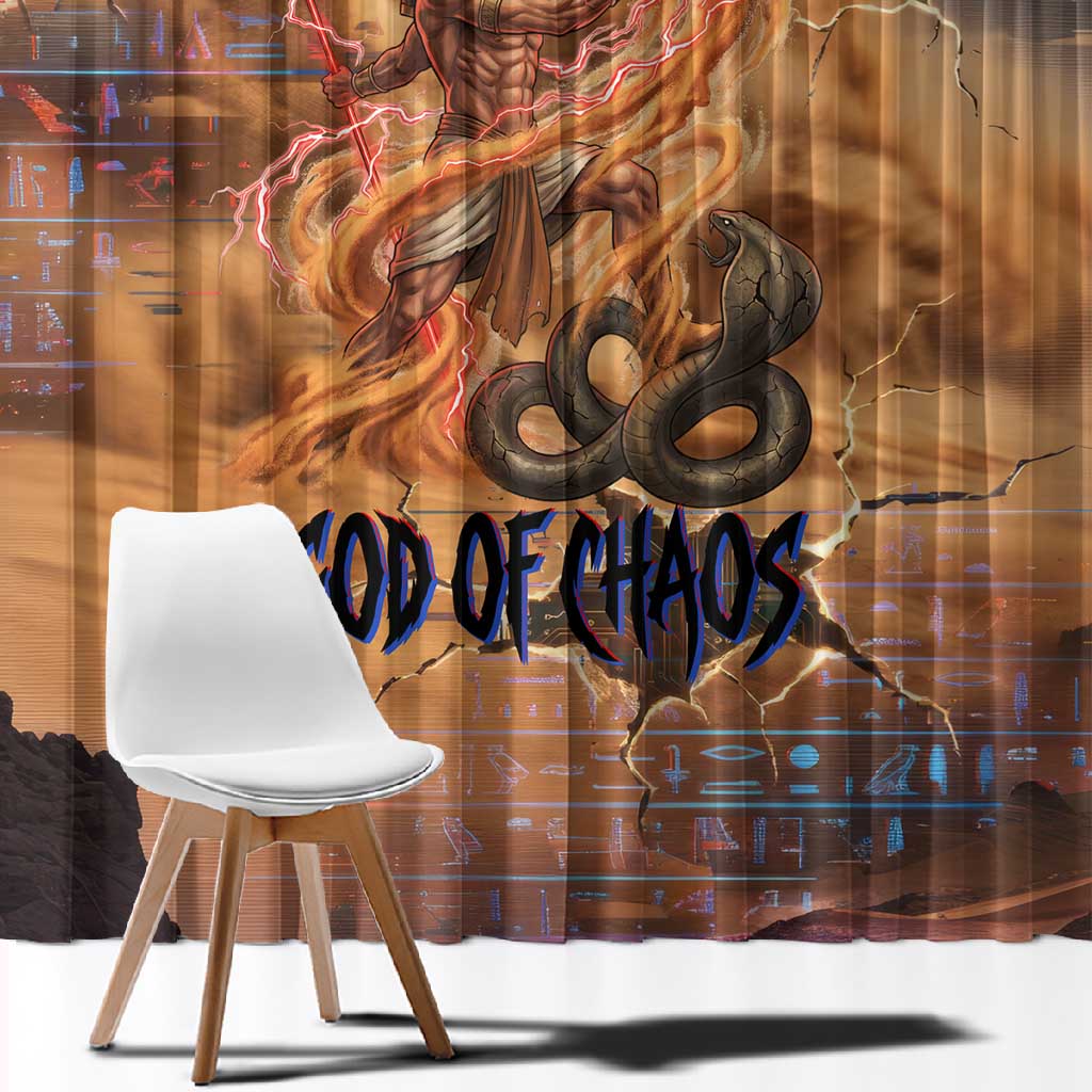 Seth Serpent Window Curtain Sandstorm Egyptian Chaos God in Ancient Desert Tones