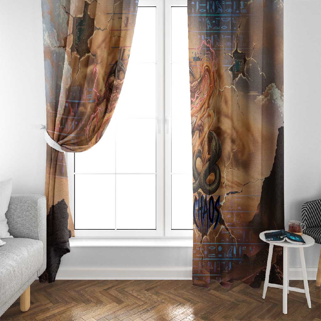 Seth Serpent Window Curtain Sandstorm Egyptian Chaos God in Ancient Desert Tones