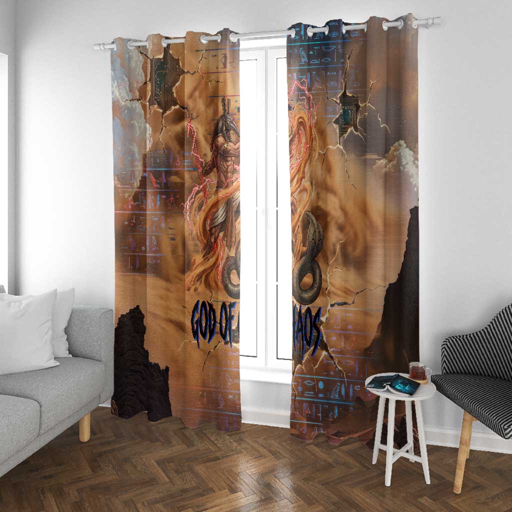 Seth Serpent Window Curtain Sandstorm Egyptian Chaos God in Ancient Desert Tones