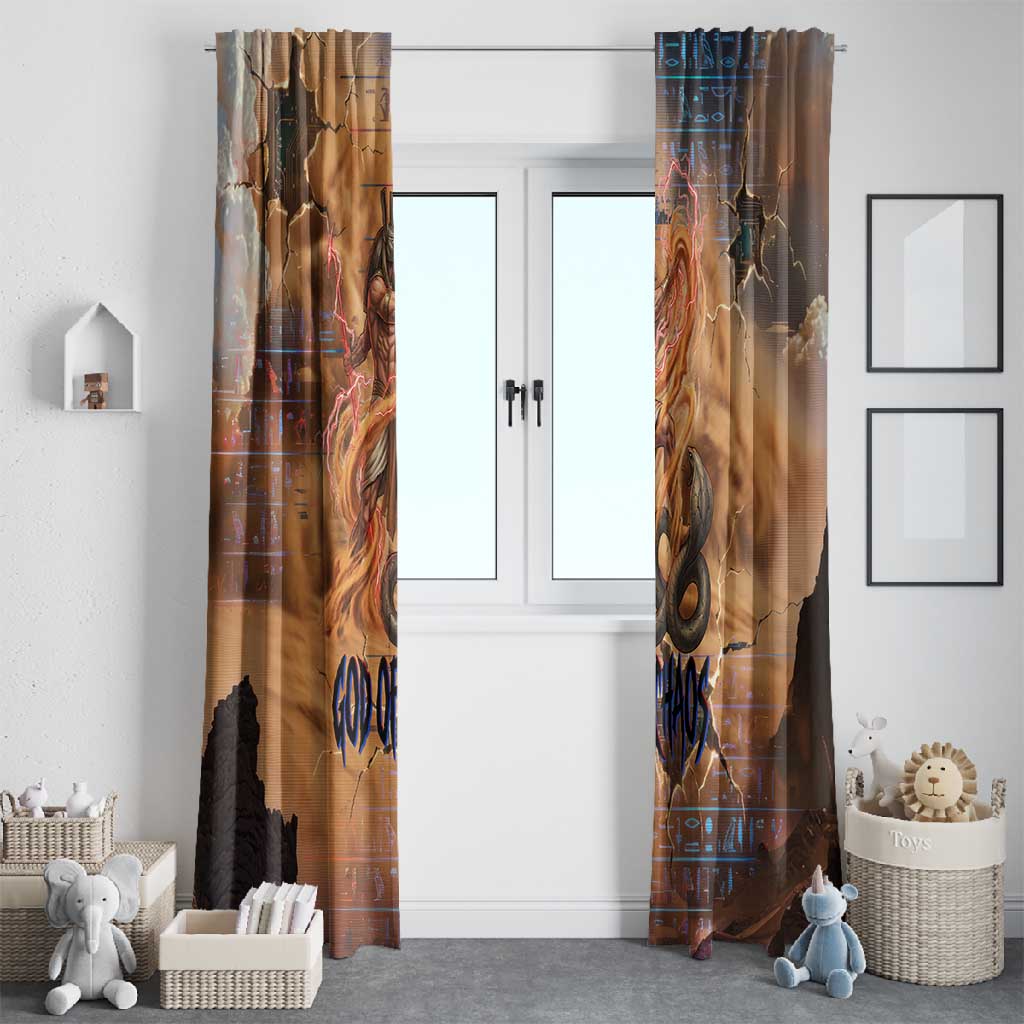 Seth Serpent Window Curtain Sandstorm Egyptian Chaos God in Ancient Desert Tones