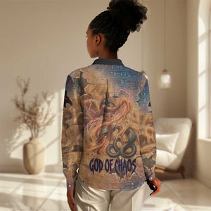 Seth Serpent Women Casual Shirt Sandstorm Egyptian Chaos God in Ancient Desert Tones