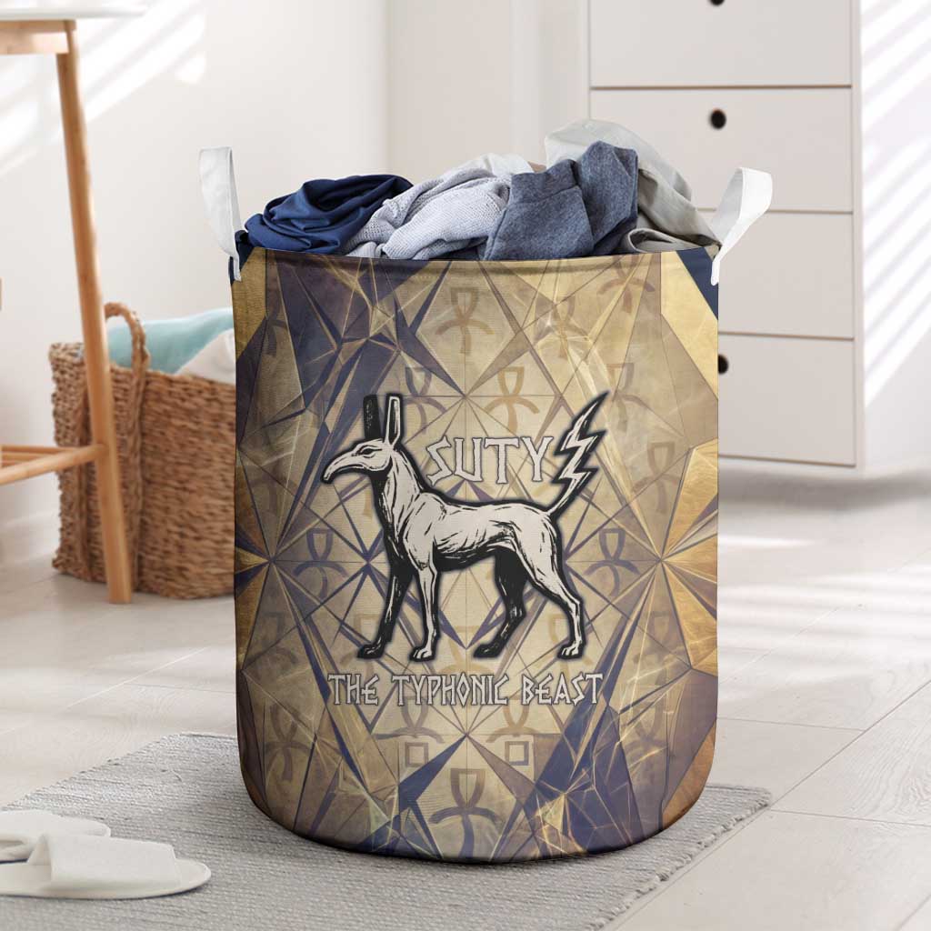 Suty Laundry Basket with Typhonic Beast Staff Ancient Egypt Symbolism