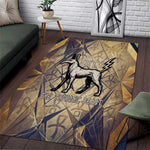Suty Area Rug with Typhonic Beast Staff Ancient Egypt Symbolism
