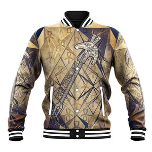 Suty Baseball Jacket with Typhonic Beast Staff Ancient Egypt Symbolism