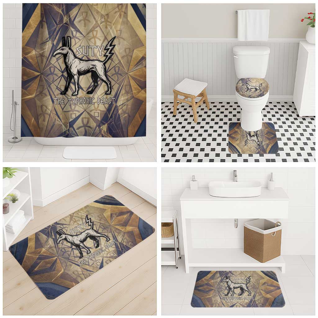 Suty Bathroom Set with Typhonic Beast Staff Ancient Egypt Symbolism