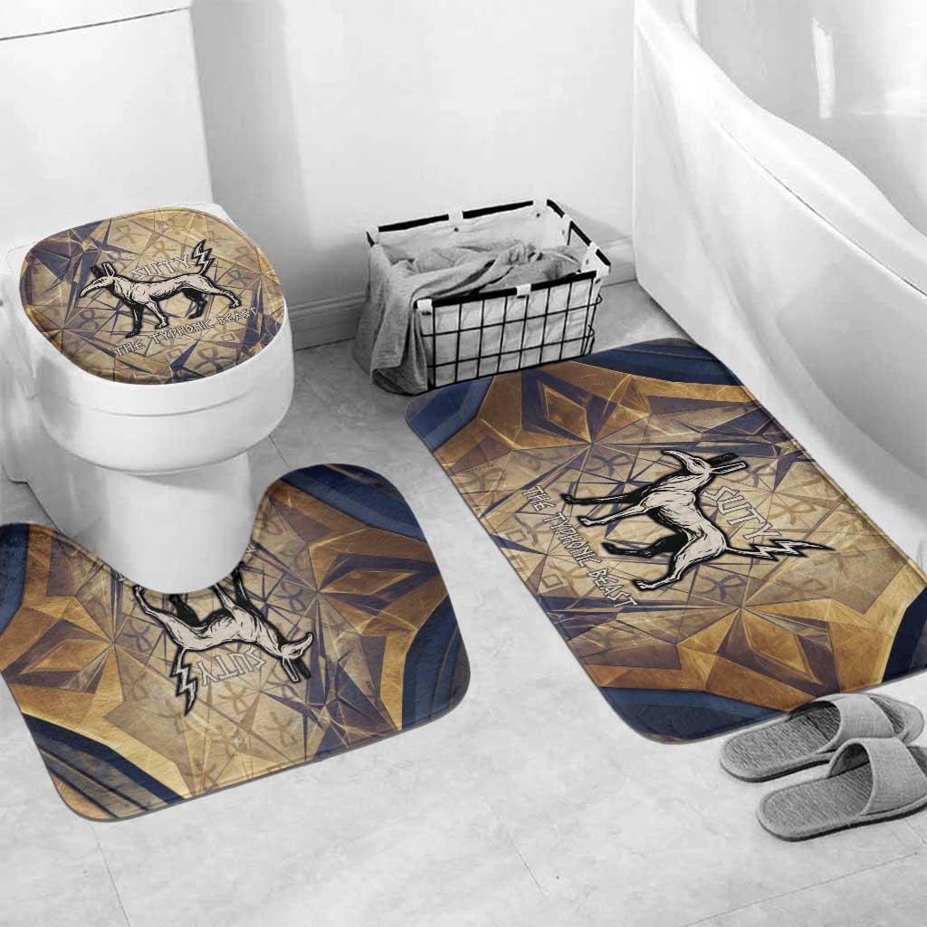 Suty Bathroom Set with Typhonic Beast Staff Ancient Egypt Symbolism