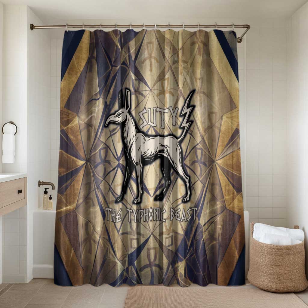 Suty Bathroom Set with Typhonic Beast Staff Ancient Egypt Symbolism