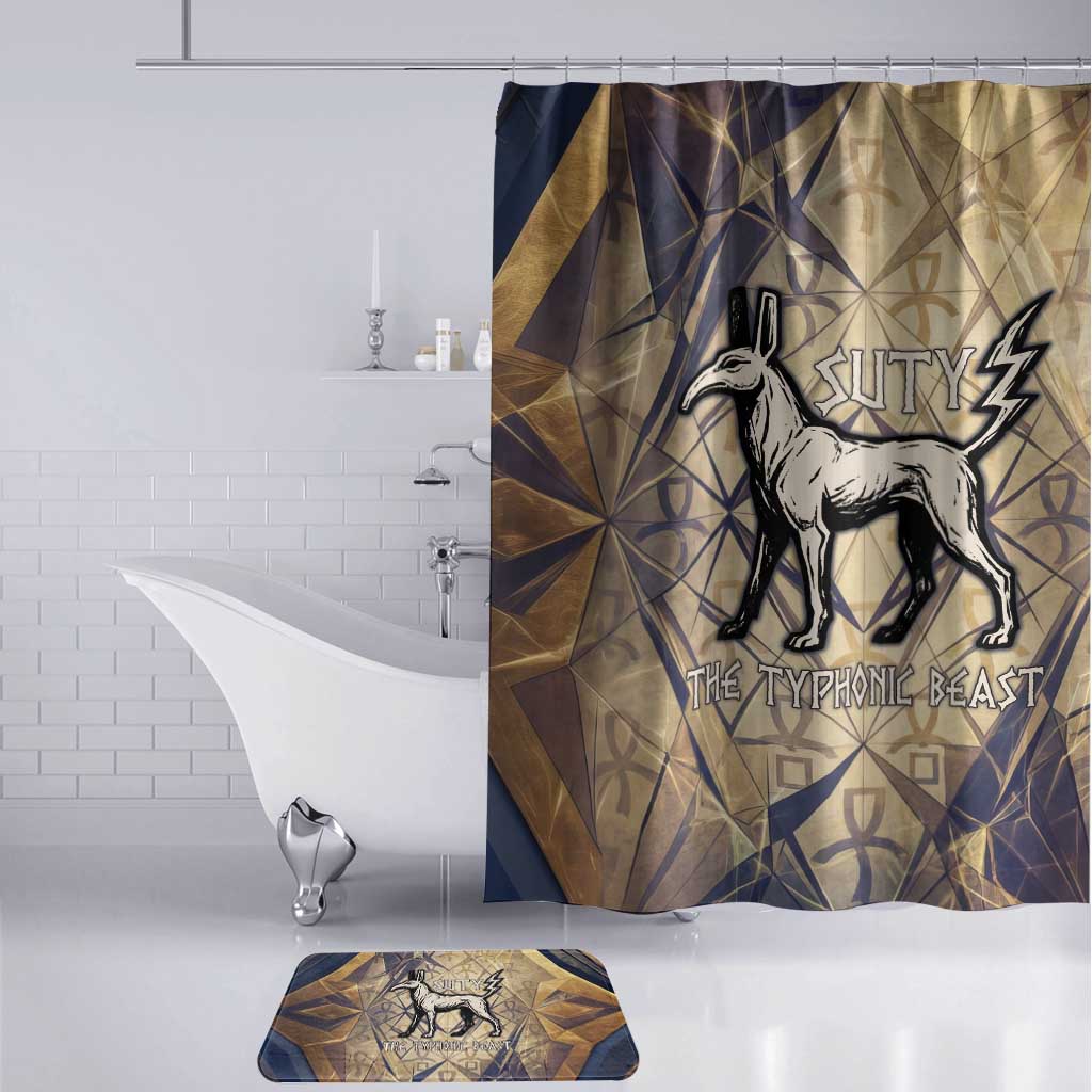 Suty Bathroom Set with Typhonic Beast Staff Ancient Egypt Symbolism