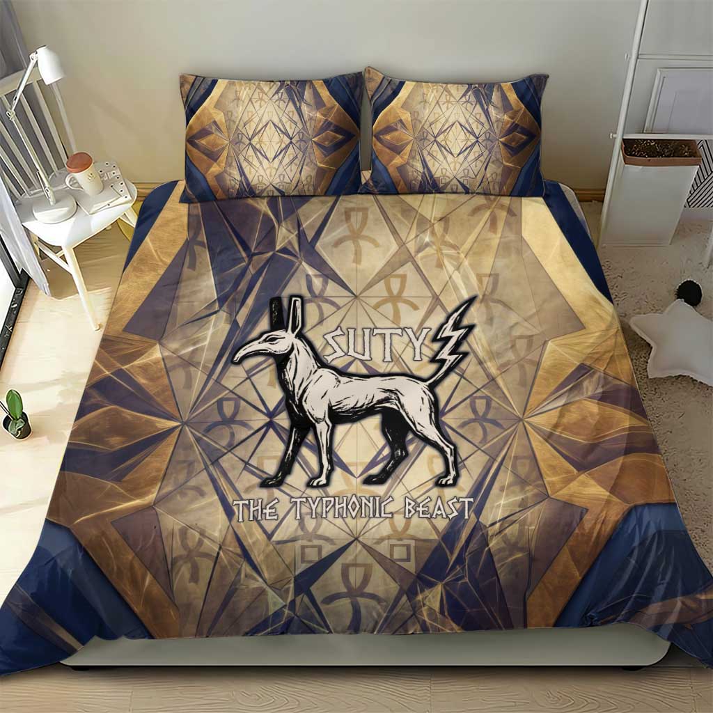 Suty Bedding Set with Typhonic Beast Staff Ancient Egypt Symbolism