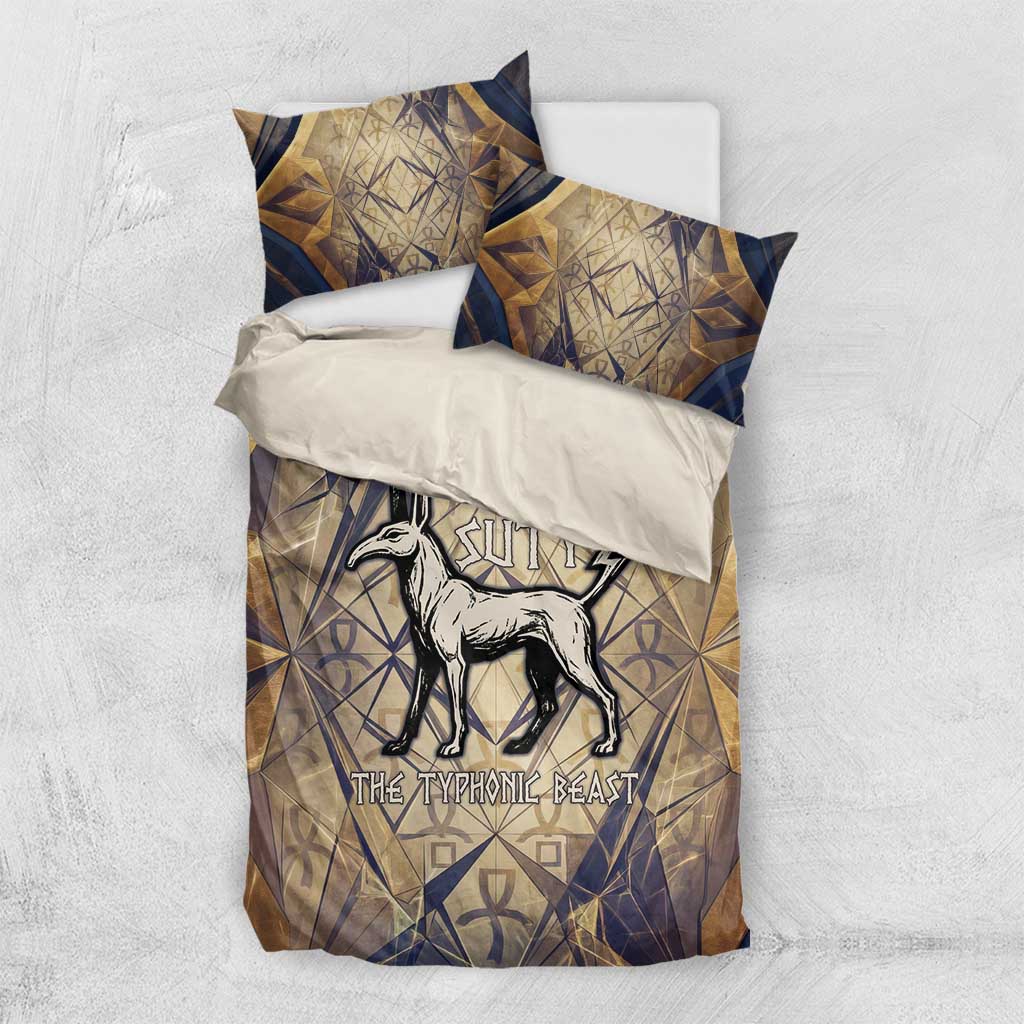 Suty Bedding Set with Typhonic Beast Staff Ancient Egypt Symbolism