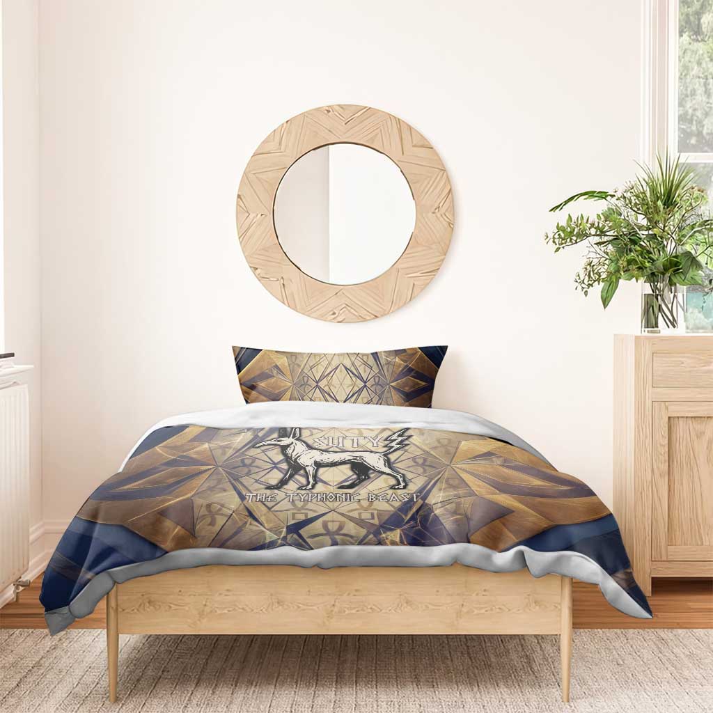 Suty Bedding Set with Typhonic Beast Staff Ancient Egypt Symbolism