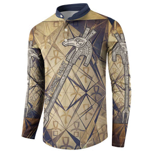 Suty Button Sweatshirt with Typhonic Beast Staff Ancient Egypt Symbolism
