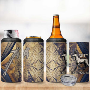Suty 4 in 1 Can Cooler Tumbler with Typhonic Beast Staff Ancient Egypt Symbolism